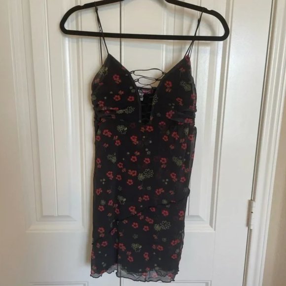 Urban Outfitters | NWT Bright Side Lace-Up Mini Dress - Picture 9 of 13